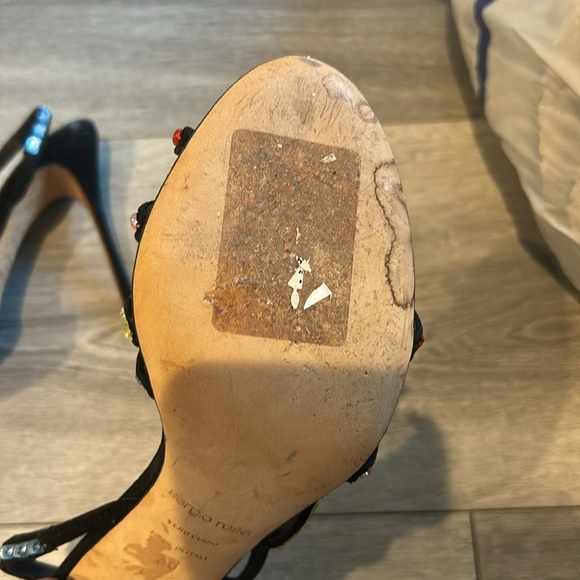 Sergio Rossi Black Heels with Multicolor Straps 38 - Picture 5 of 8